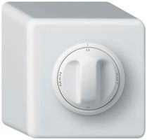 Interruttore rotativo AP basico 2/1L 0-A-0-M bianco con manopola