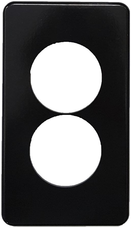 Plaque de recouvrement 2×II 2×58/60mm noir