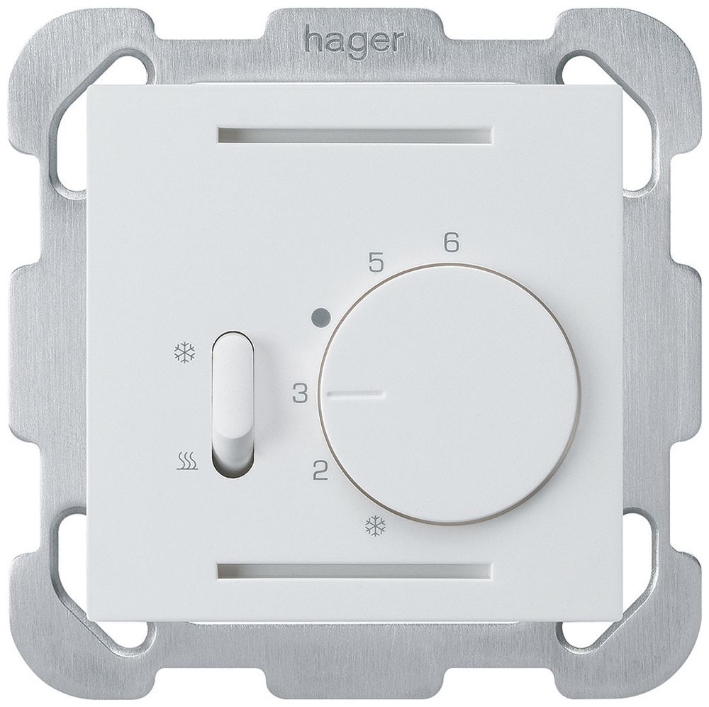 Termostato INC Hager kallysto B, con interr.di riscald./raffred., bianco