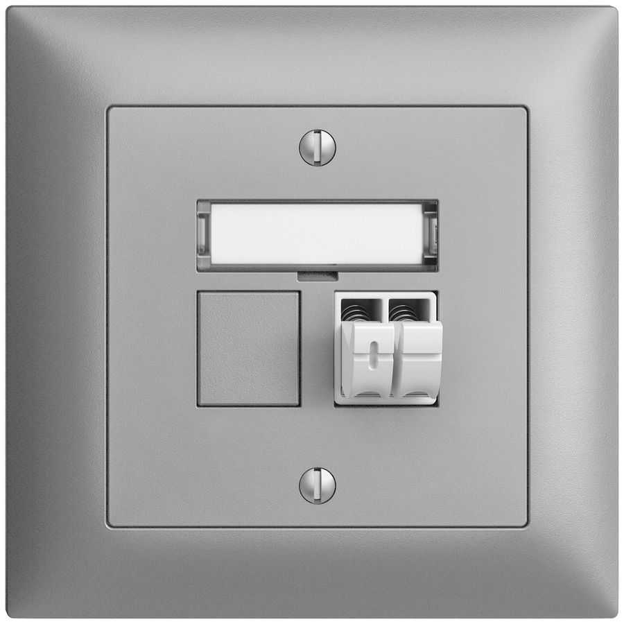 Prise audio ENC Push Type EDIZIOdue FMI, 1×, kit d'inscription, silver