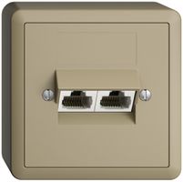 Presa AP 2×RJ45/u 4P sep. EDIZIOdue sand ITplus