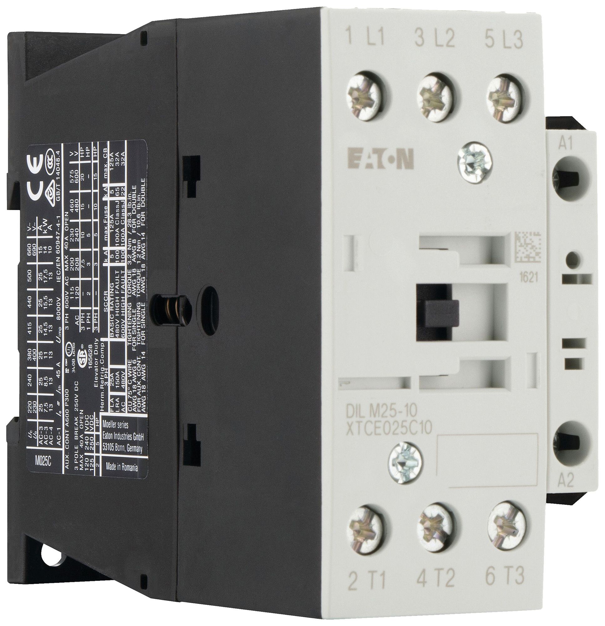 Leistungsschütz Eaton DILM25-10 24V AC 3NO 45A 25A 11kW 6kW 24…690V