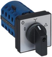 EB-Drehschalter K&N, 40A/660V 3L, Griff sz, 64×64mm, Ø 9mm, "0-Y-∆"