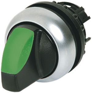Manette rotative lum.ETN RMQ 3 pos. à rappel noir/vert, an.chr