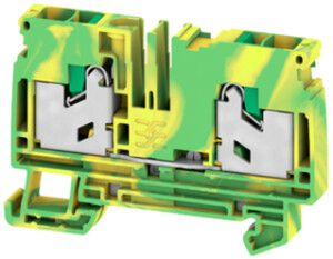 Borne de terre joignable WM S2C 6mm² ressort 2×1 DIN35 vert-jaune