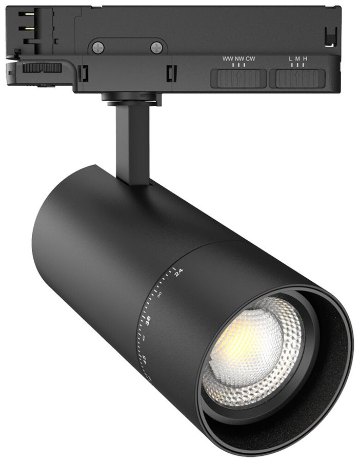 LED-Spot DOTLUX ZOOMtrack 36W 2805lm 2700…4000K VB DIM AD3PH Ø80×170mm sz