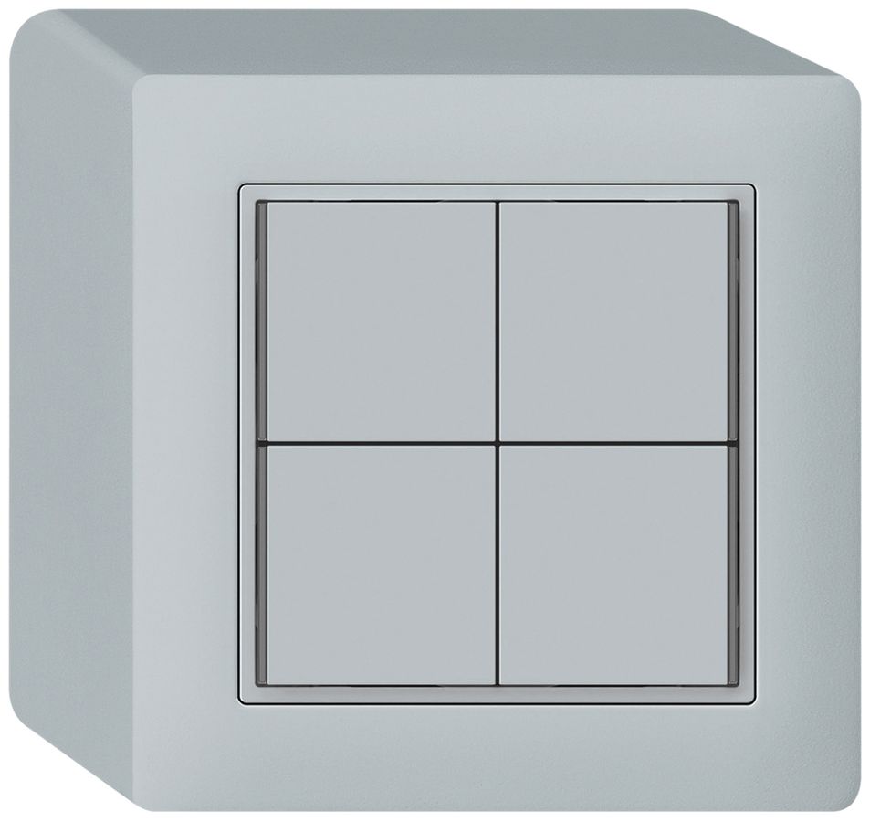 Poussoir KNX AP KAL 4×touches 4×points actionnables LED gris
