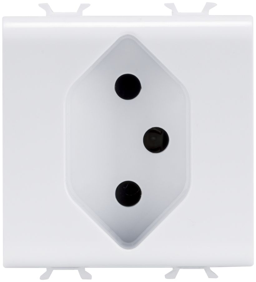 Prise INC GEWISS CHORUS, T13, bornes à vis, 44.2×44mm, 2 modules, blanc