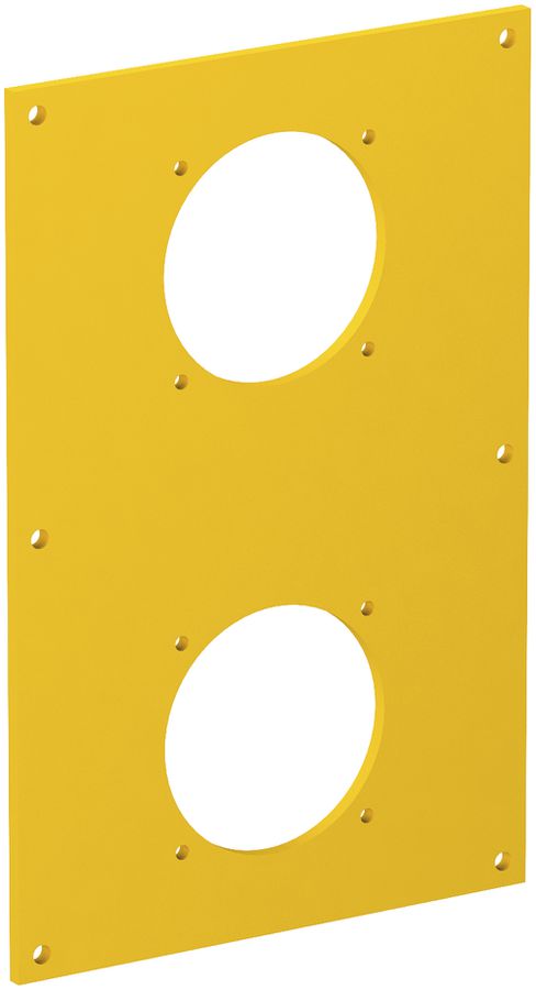 Abdeckplatte Bettermann für 2×Steckdose 38×38mm, 160×105×3mm, PVC, gelb