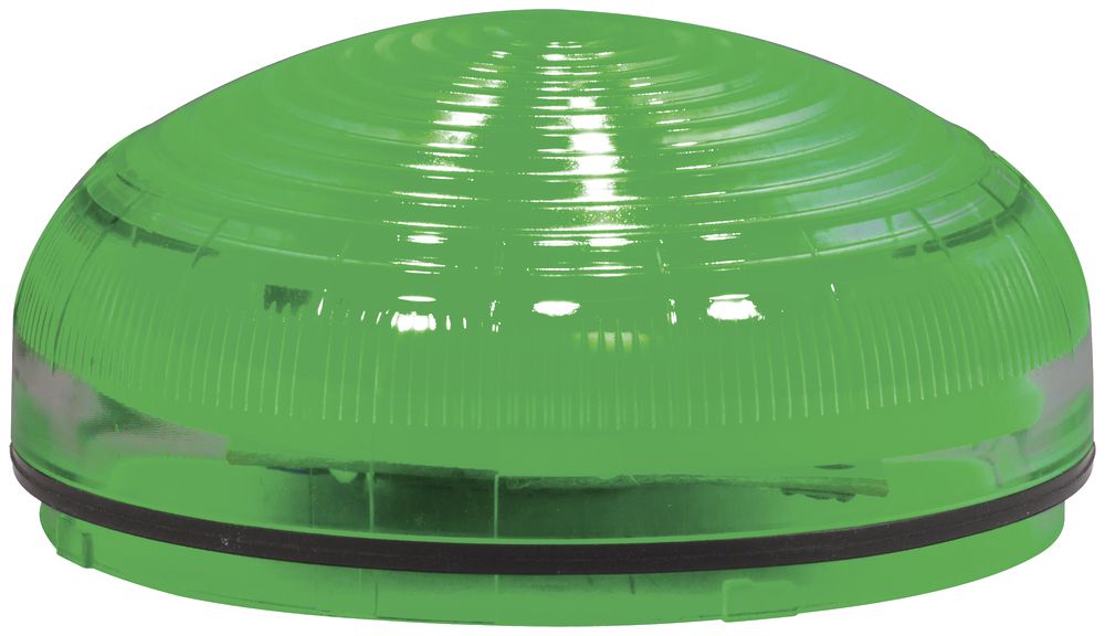 Sirène Hugentobler SIR-E LED S avec lumière, vert, sans base, IP65, Ø92×62mm