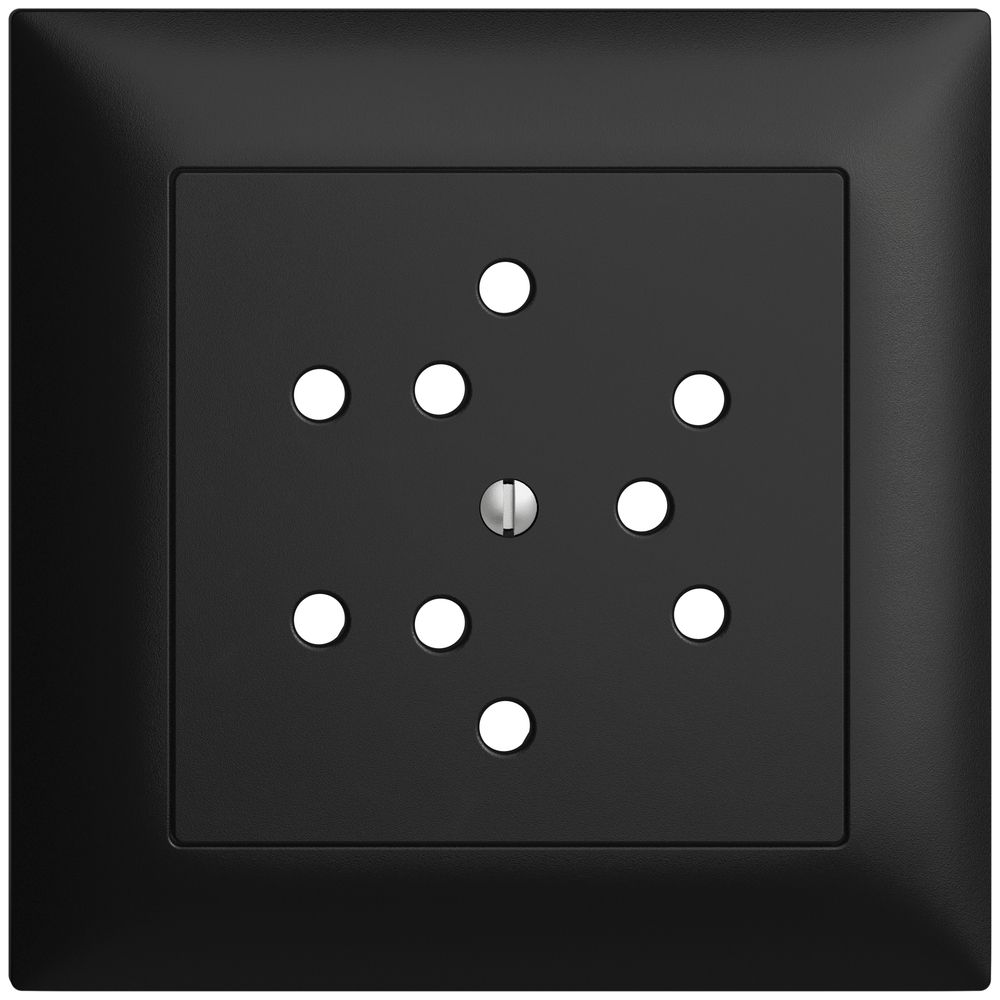 Kit frontal EDIZIOdue noir 88×88mm 3×T12