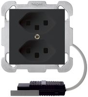 EB-Steckdose 2×T23 kallysto schwarz mit RK-Adapter 5P L3&EB-Dose G2704