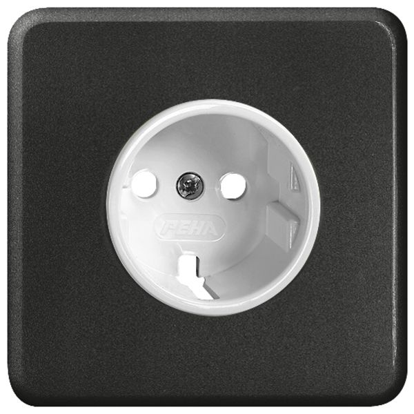 Kit frontale FH per presa Schuko nero