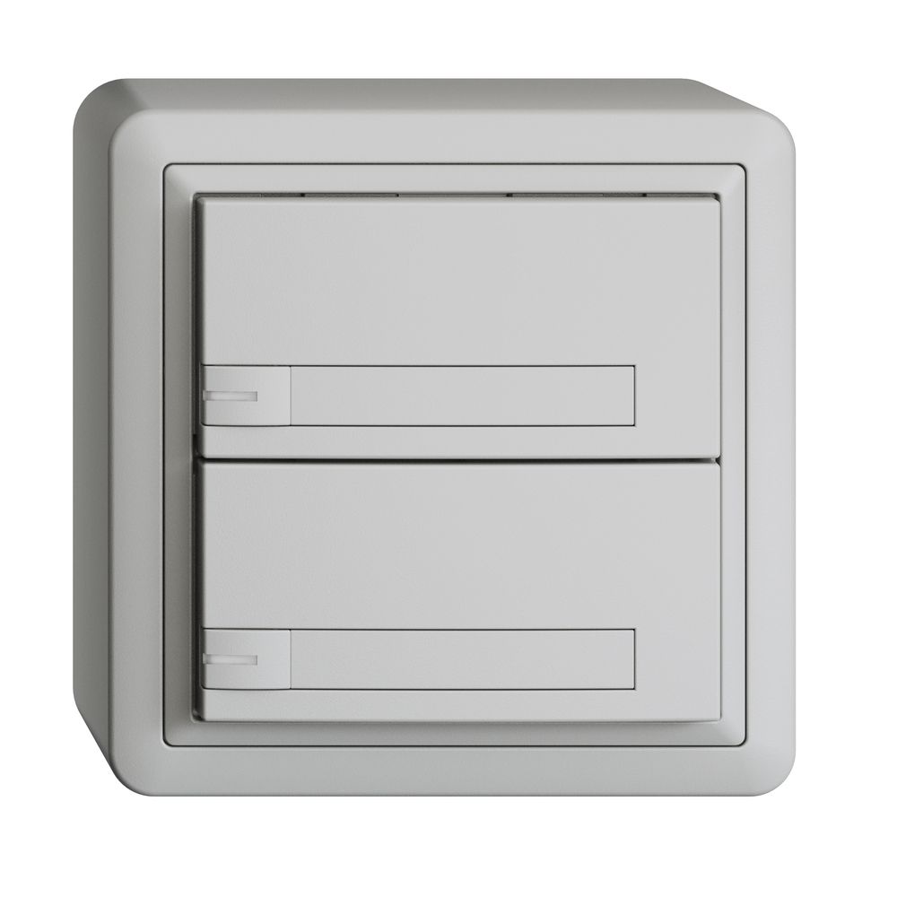 Poussoir KNX RGB AP EDUE, 250mW, a.LED RGB, a.papier, 2×poussoir, 1×touche, grc