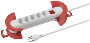 Steckdosenleiste STEBA STRONG 5×T13 mit Schalter 8m weiss