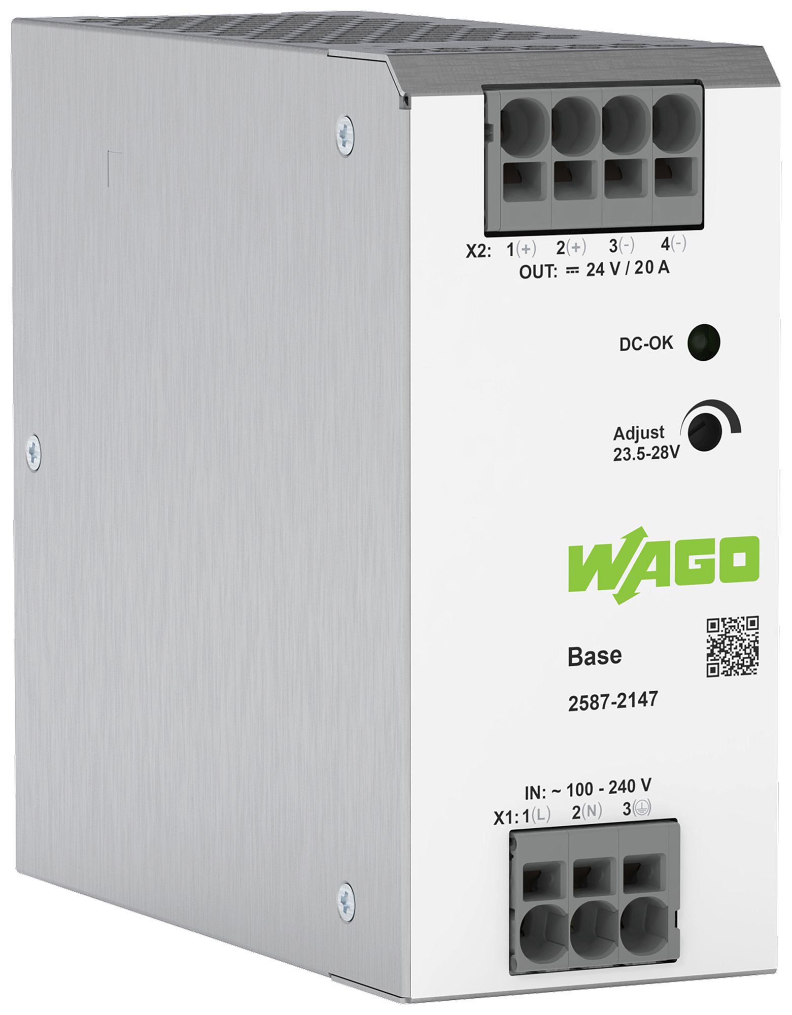 REG-Stromversorgung WAGO 90…264V 23…28V 20A 480W