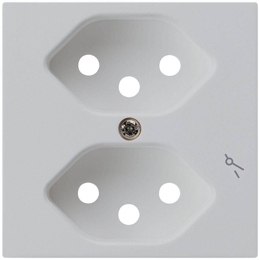 Frontplatte kallysto 2×T13/1 60×60 hellgrau für Steckdose 2×T13/1