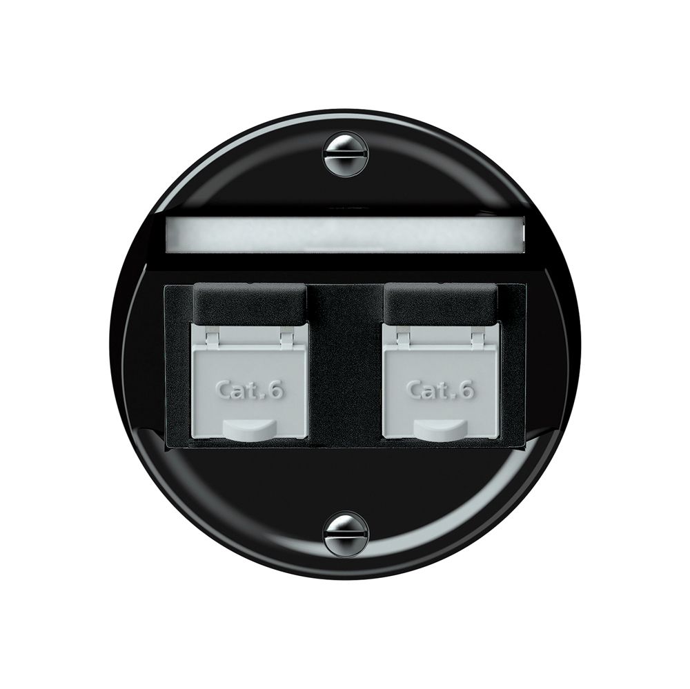 Anschlussdose origin 2×RJ45 8(8) Kat.6 schräg 60×60mm schwarz