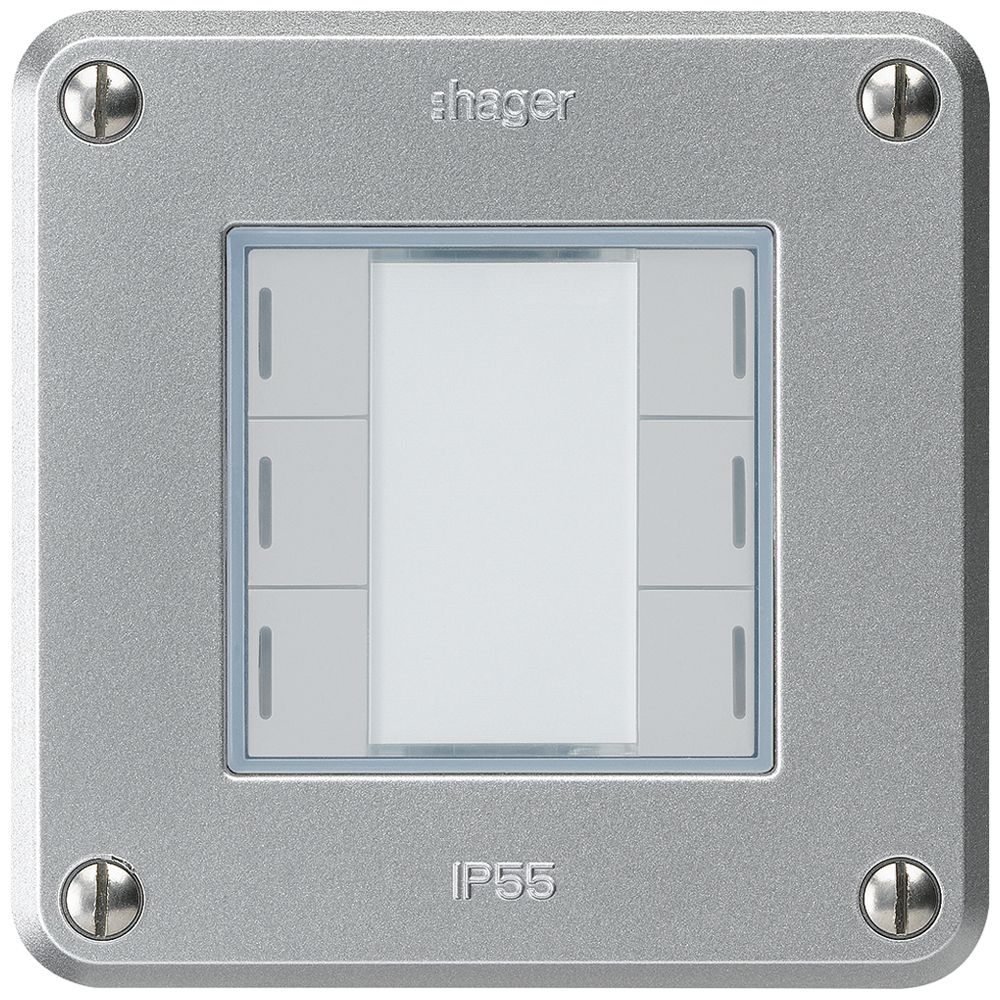 UP-Taster robusto A KNX 6× RGB LED s/e-link aluminium