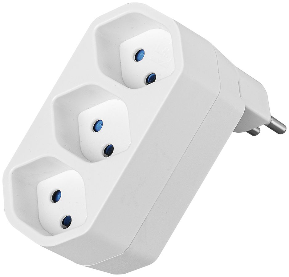 Fiche multiple LINE 3×T13 rotative 320° 10A 230V IP20 blanc