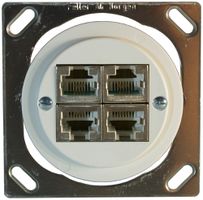 Scatola di raccordo INS JK 4×RJ45 separato, bianco