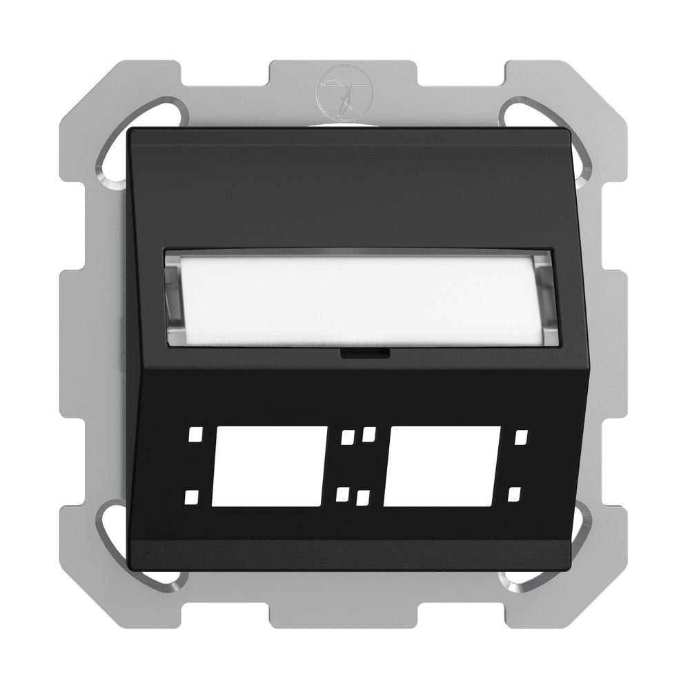 Kit montage ENC EDIZIOdue FM sortie oblique 2×R&M cat.6A/LC spécial, noir