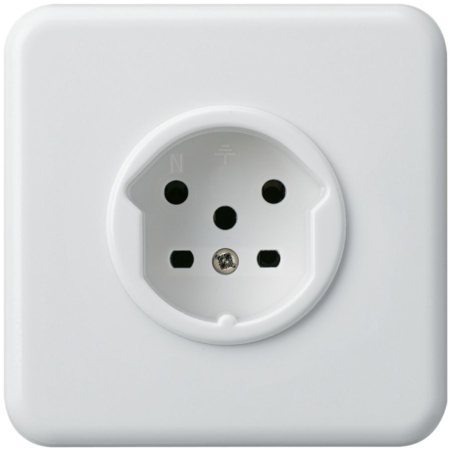 UP-Steckdose HA basico Typ 15 mit Steckklemmen weiss