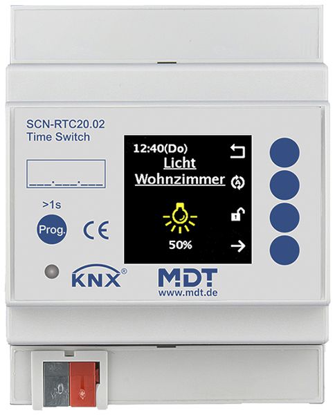 REG-Schaltuhr KNX MDT SCN-RTC20.02 20-Kan Tages/Wochen/Astro 4TE