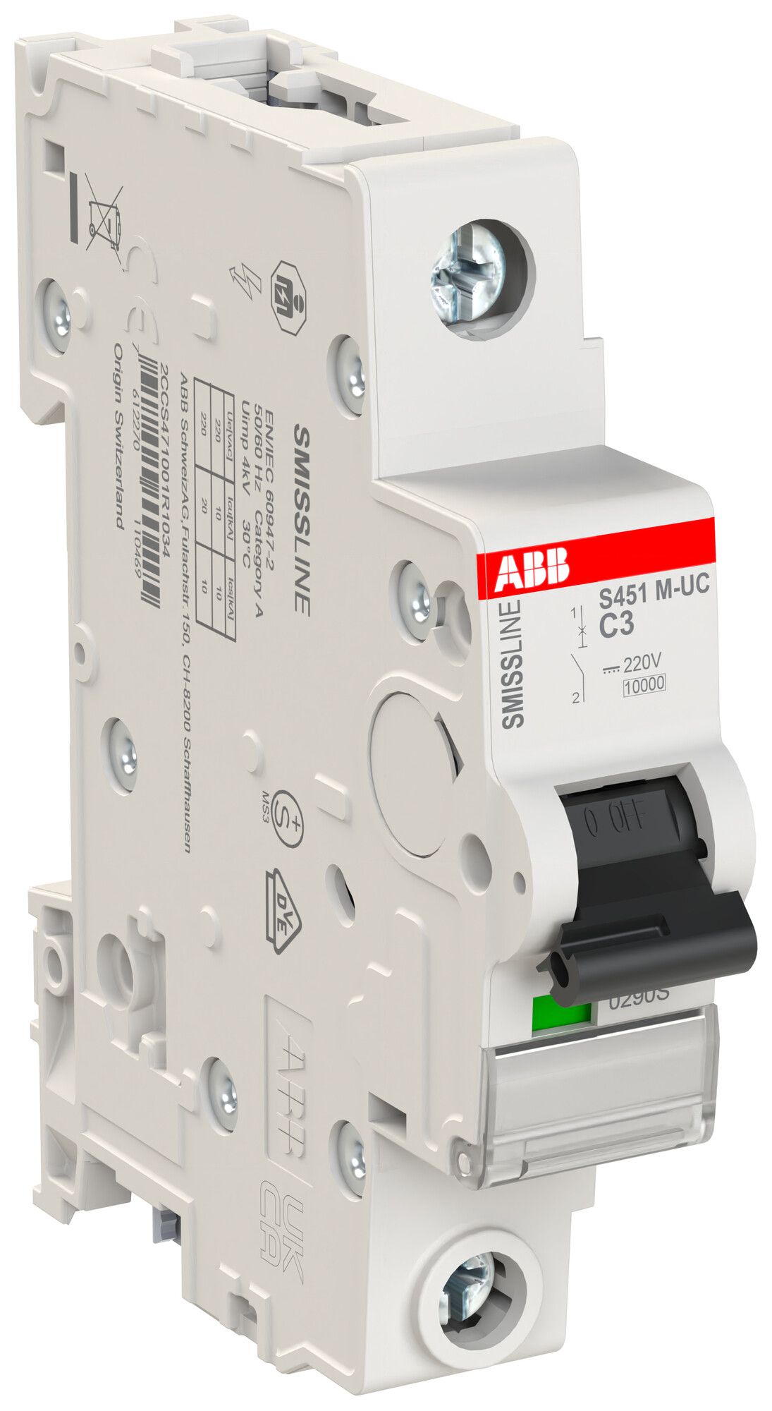 LS-Schalter SMISSLINE CLASSIC UCC 1×3A 10kA