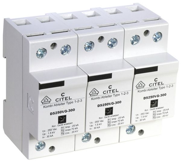 Blitzstromableiter DS 250VG Typ 1+2+3, 3-polig