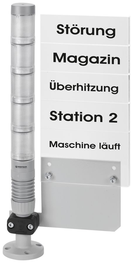 Plaque indicatrice WERMA RM, pour colonne de signalisation, complet