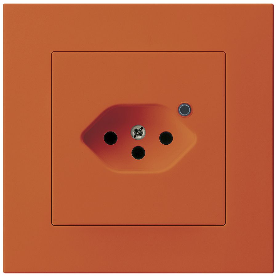 UP-Steckdose Hager KPR, 1×T13, beleuchtet, 10A 250V, orange