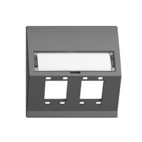 EB-Montageset EDIZIOdue F Schrägauslass 2×R&M Kat.5e/6/LC spezial, dunkelgrau