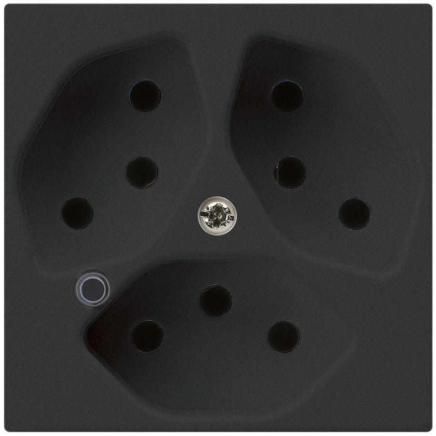 Steckdose Hager kallysto 3×T13 beleuchtet A schwarz