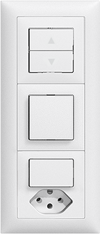 UP-Kombination Edue 3×1, Storenschalter 1K + 3/1 + 3/1 / T13