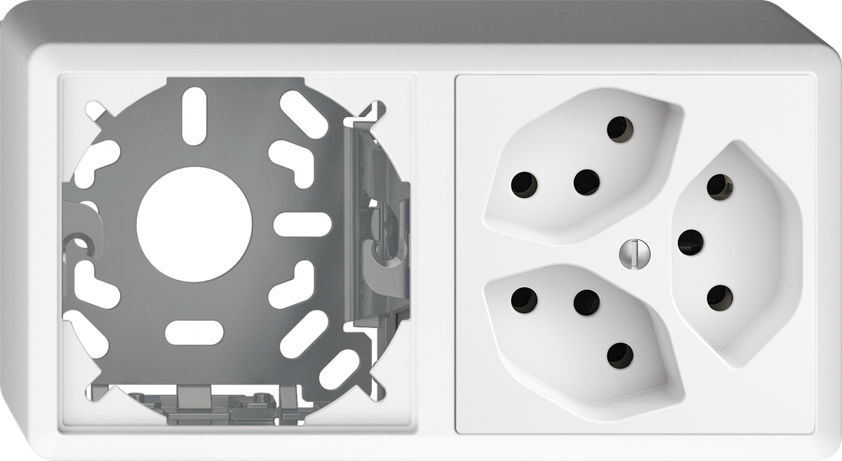 AP-Kombination Edue 1x2 FX54, Leer + 3xT13 ws