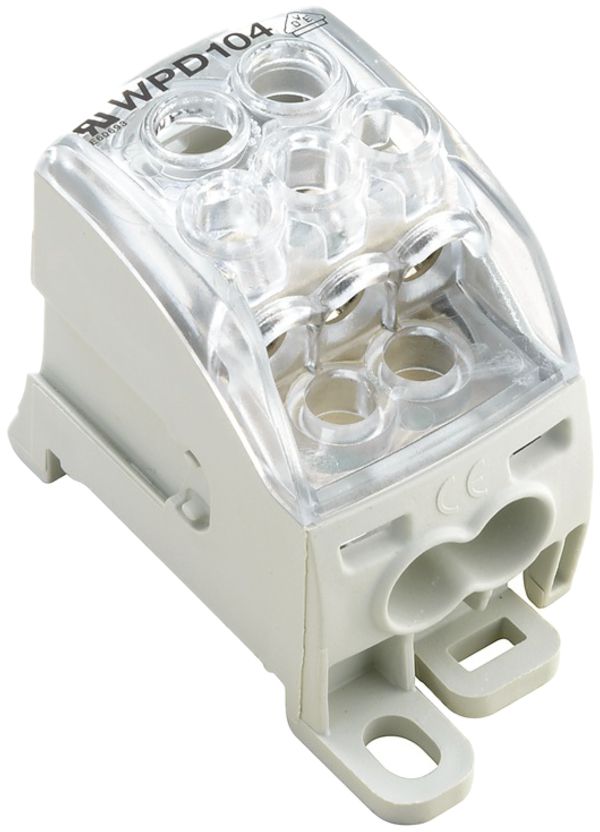 Bloc de distribution WM WPD 104 1P 164A 2×entr 5×sort 1.5…16mm² 1.5…25mm²