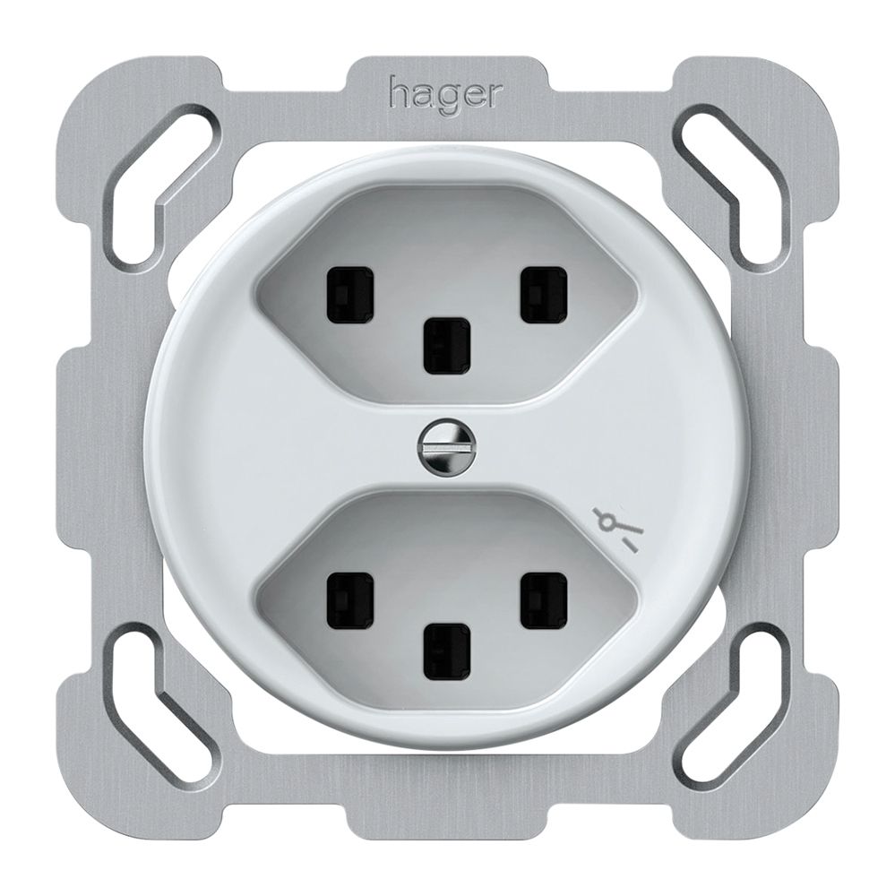 UP-Steckdose origin 2×Typ 23 1×S 16A 230V 77×77mm weiss