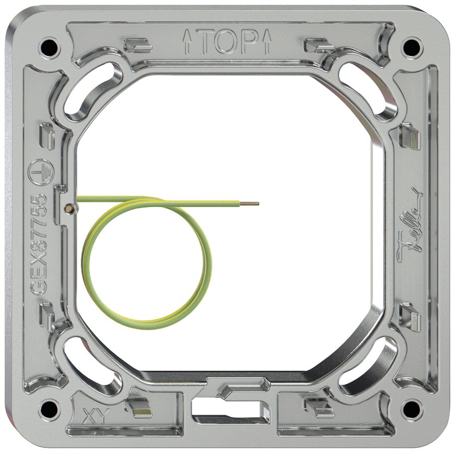 Montagerahmen Feller ELEMENT SNAPFIX® 1×1 87×87mm Aluminium glänzend