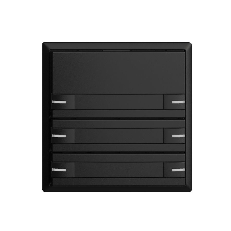 Poussoir univ. ENC 6×1t EDIZIOdue noir avec papier+LED