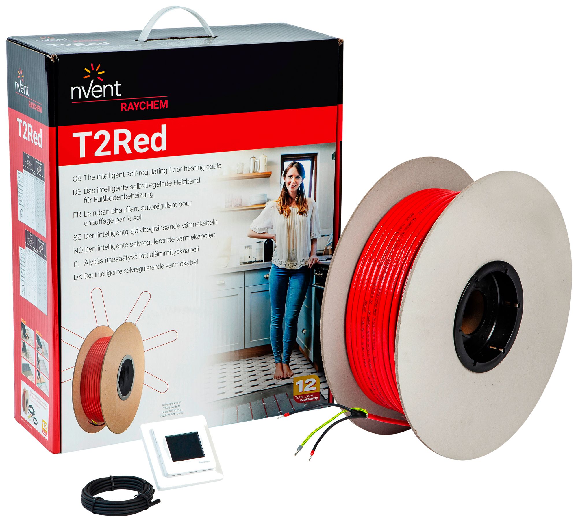 Ruban chauffant nVent RAYCHEM T2RED 86m avec thermostat SENZ-WIFI