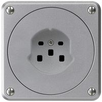 UP-Steckdose HA robusto Typ 25 mit Steckklemmen aluminium