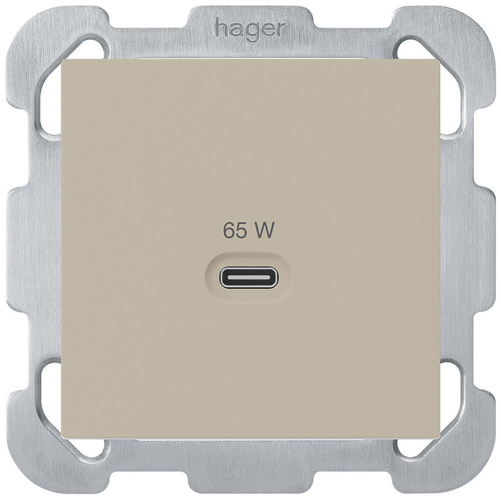 Prise de charge USB ENC Hager kallysto type C 65W 3250mA beige