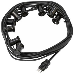 Illuminations-Girlande mit 10 Fassungen E27, T12, 10m, schwarz