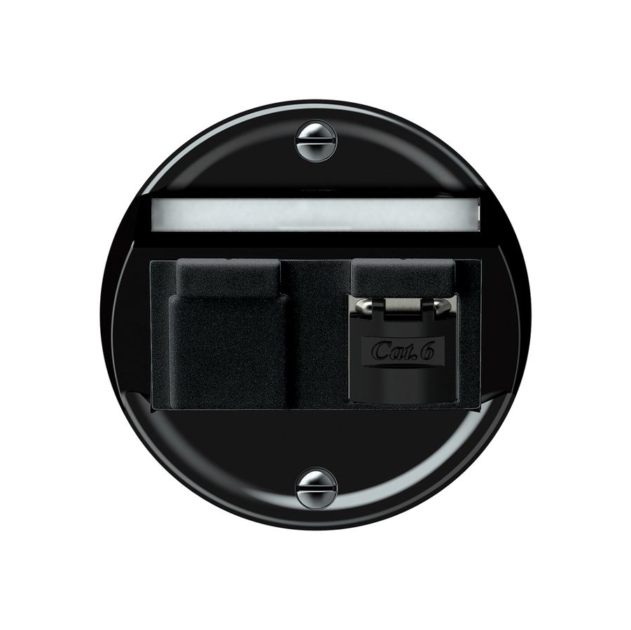 Anschlussdose origin RJ45 8(8) Kat.6 schräg geschirmt 60×60mm schwarz