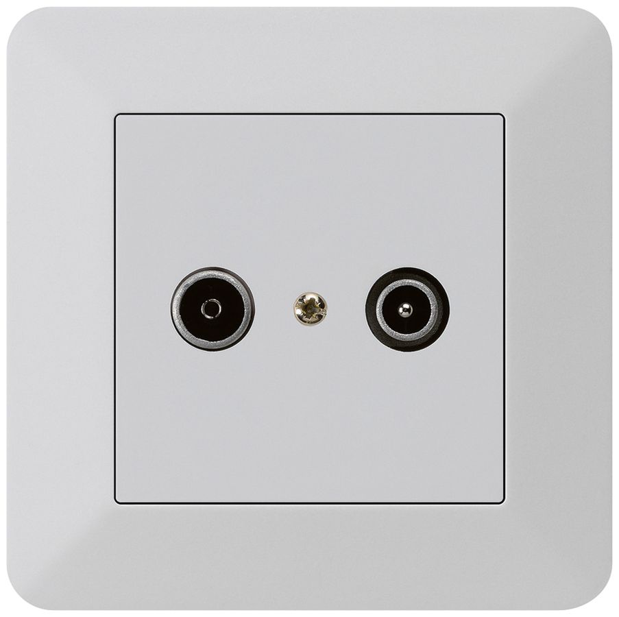 Prise de passage ENC kallysto.trend R/TV 19dB gris clair