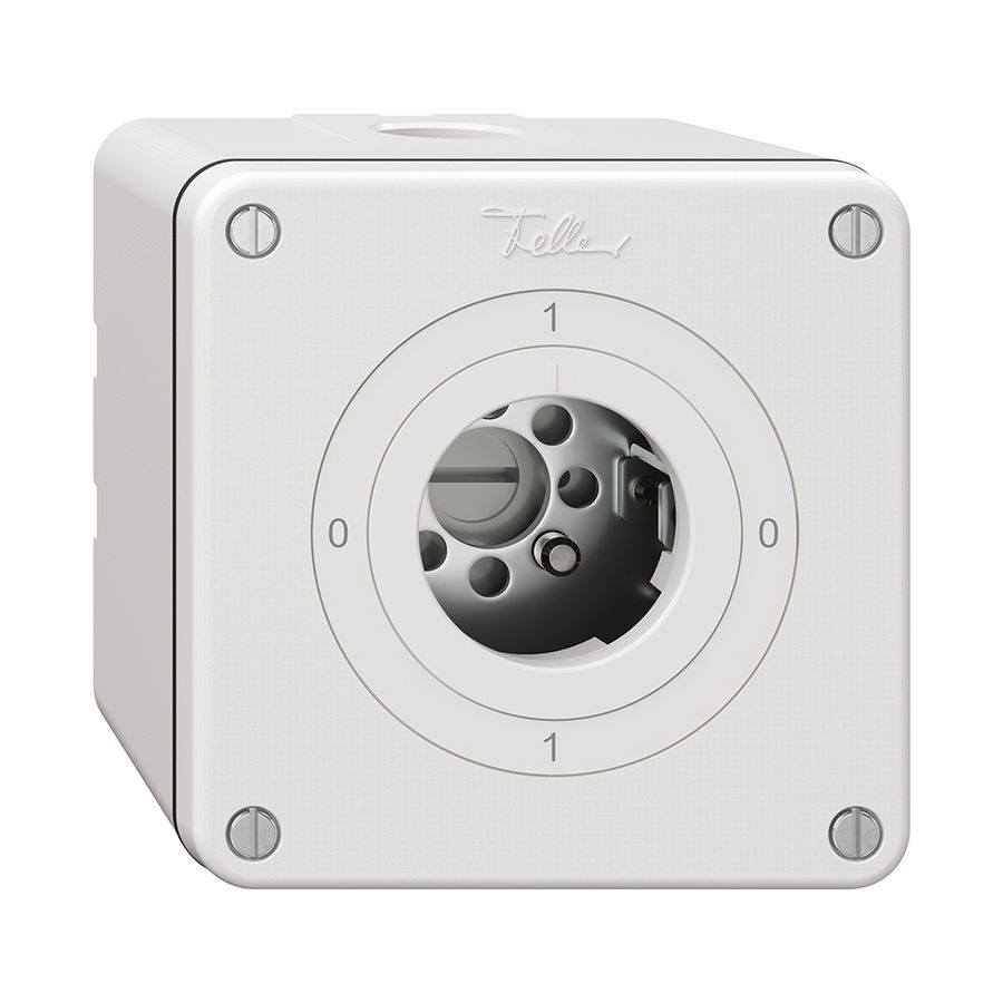 Interrupteur rotatif NAPU NEVO, 0/2L, sans cylindre, KS, 0-1-0-1, blanc