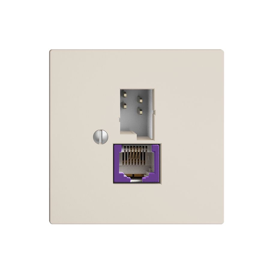 Dose T+T 6P/1×RJ45 DSL-Breitband EDIZIOdue crema