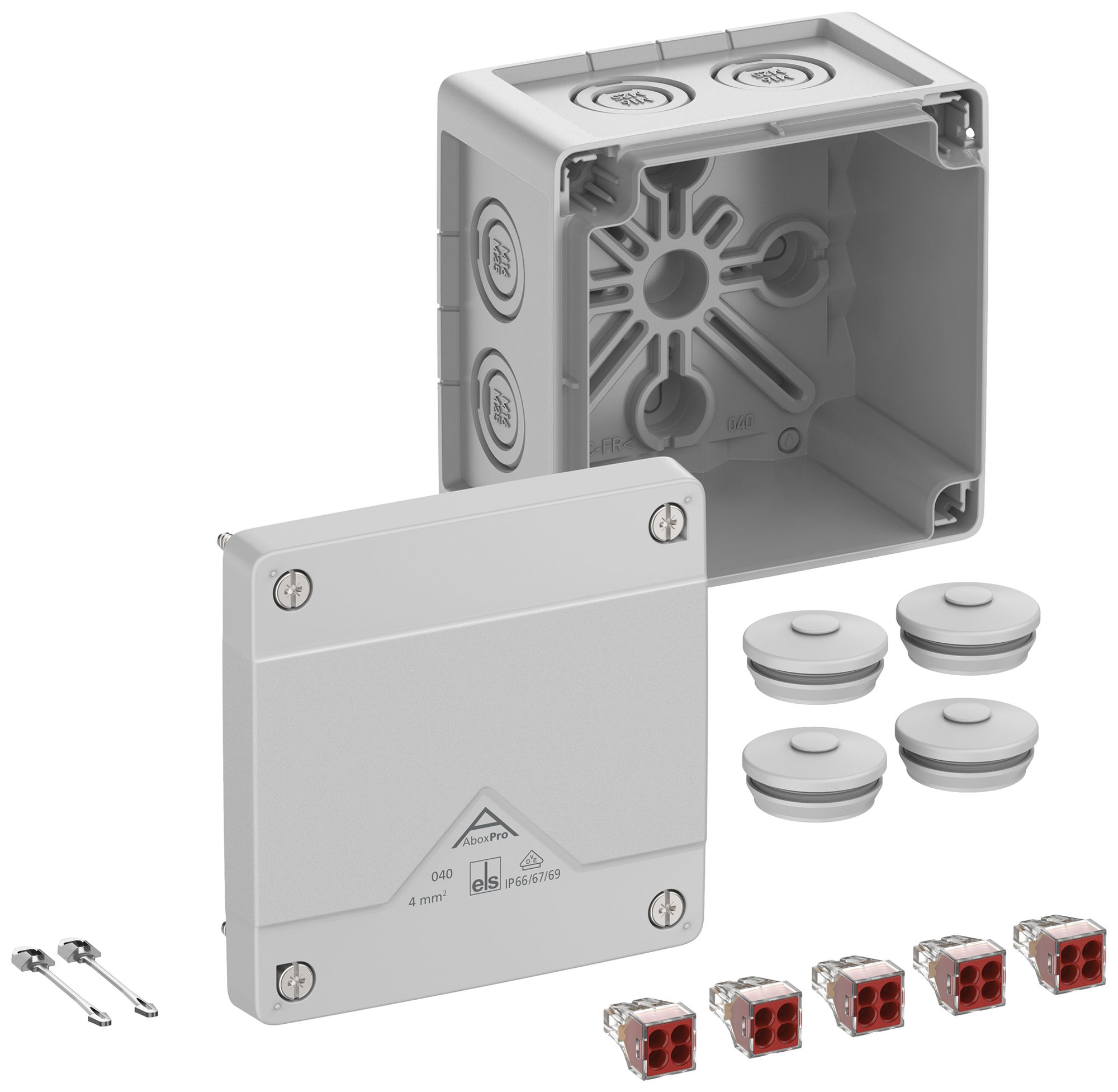 Boîte de dérivation AP Spelsberg Abox Pro 040-4² 102×102×70mm IP69 gr