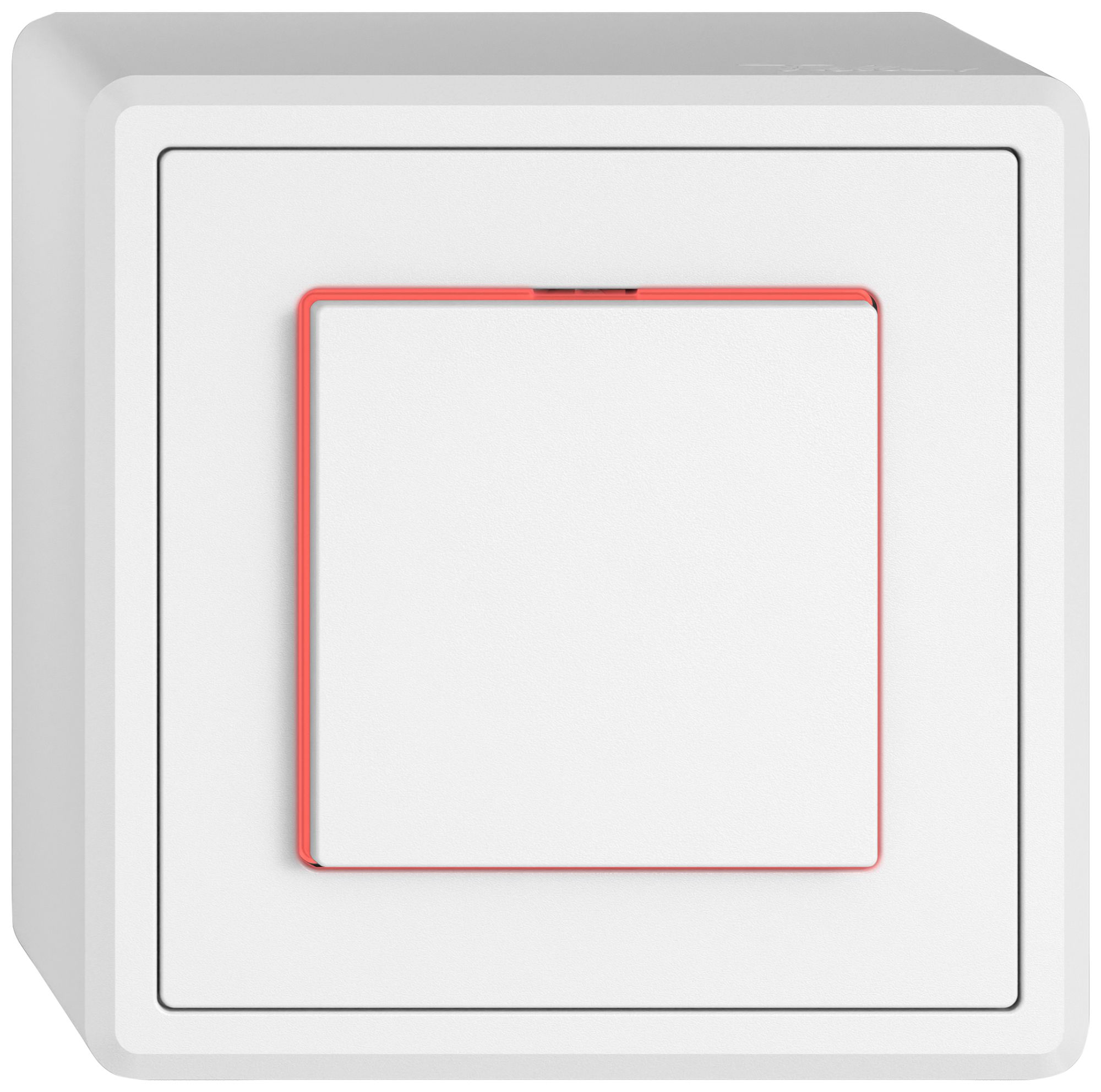 AP-Leuchtdruckschalter EDIZIO.liv SNAPFIX® 3/2L Seitenlinse LS rot ws